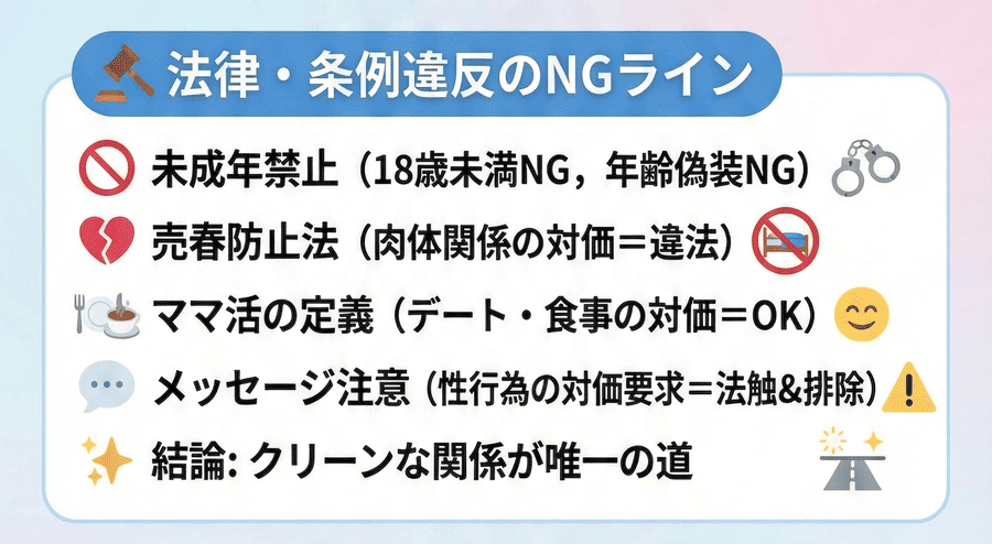 未成年・金銭目的のNGライン（条例）