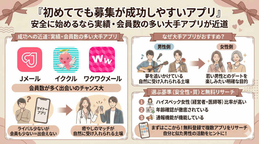 初めてでも募集が成功しやすいアプリ