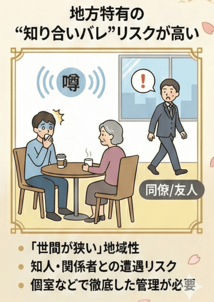 地方特有の“知り合いバレ”リスクが高い