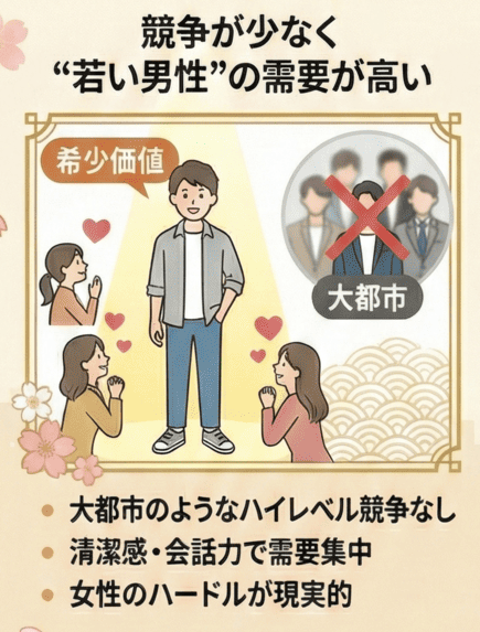 競争が少なく“若い男性”の需要が高い