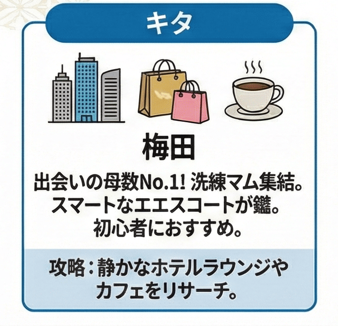 梅田（大阪駅）｜出会いの母数が圧倒的に多い