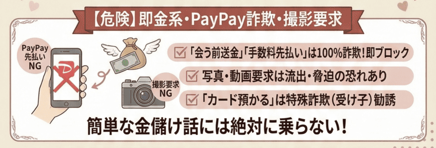 即金系詐欺・PayPay詐欺・撮影要求などの危険