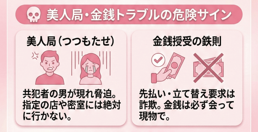 美人局・金銭トラブルの危険サイン