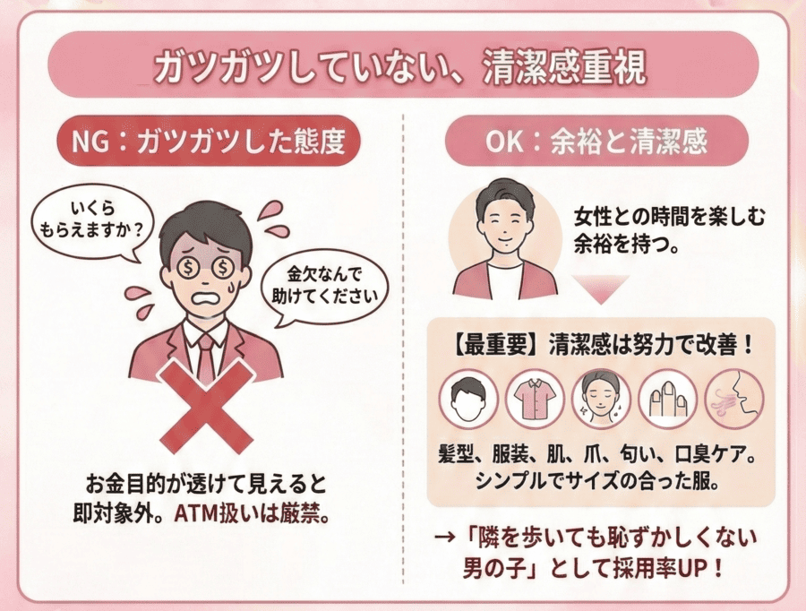 ガツガツしていない清潔感重視の男性