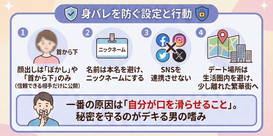 身バレを防ぐための最低限の設定と行動