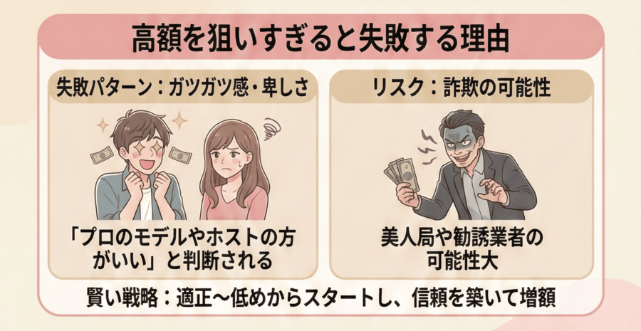 高額を狙いすぎると失敗する理由