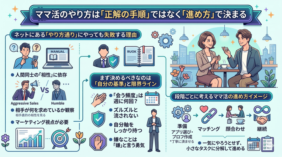ママ活のやり方は「正解の手順」ではなく「進め方」で決まる