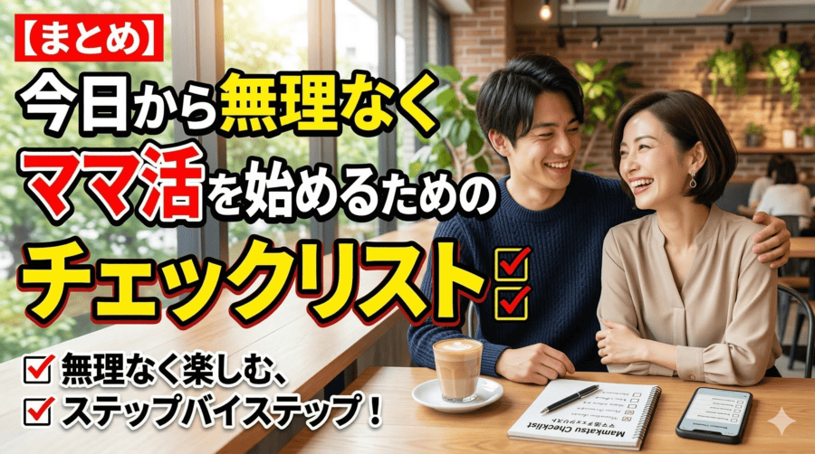 【まとめ】今日から無理なくママ活を始めるためのチェックリスト