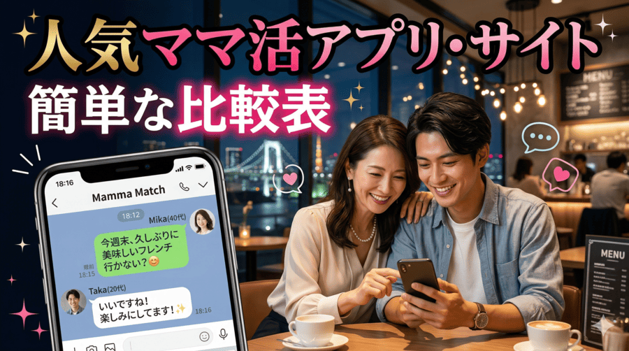 人気ママ活アプリ・サイトの簡単な比較表