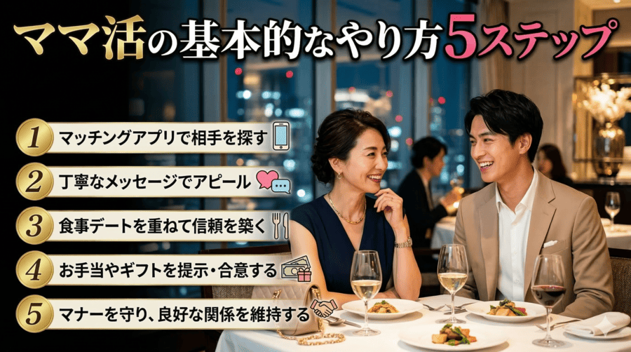 ママ活の基本的なやり方5ステップ