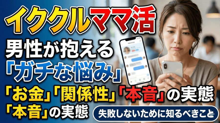 イククルでママ活したい男性が抱える主な悩み